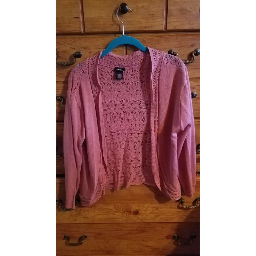 3/4 Sleeve Dusty Rose Rue 21 cardigan
